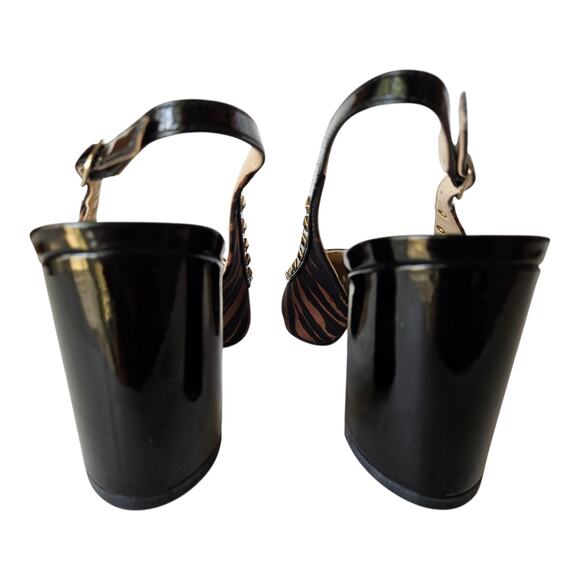 MARC FISHER Women's 6 M Carmon Slingback Pumps Shoes Black Brown Pointed Toe NEW - Picture 5 of 10